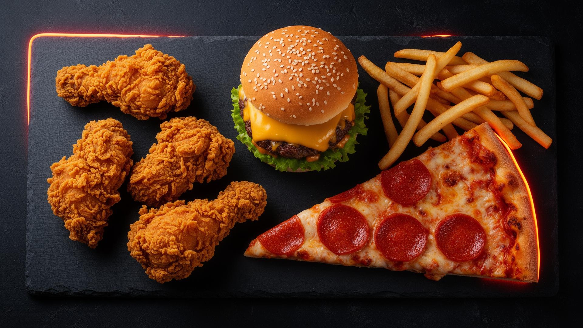 Premium fast food spread